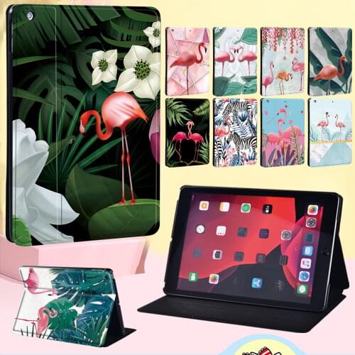 Leather Cover Case for Apple IPad Pro 11 2018 2020/ipad 8 8th Gen/iPad Air/Air 2/Air 3/iPad Pro 10.5 Flamingo Tablet Case + Pen