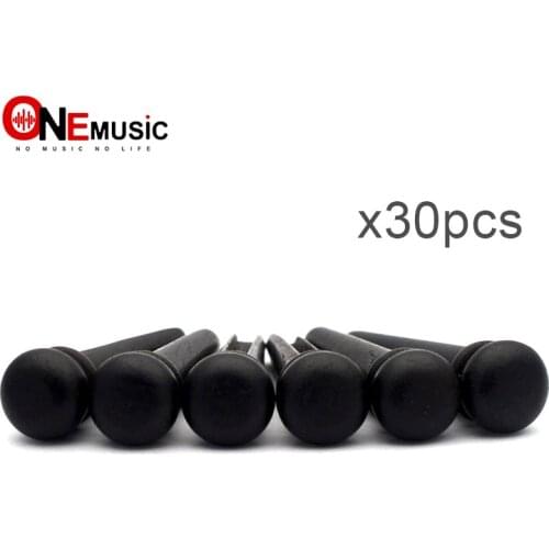 30pcs Ebony Acoustic guitar Bridge Pins Black Guitar Pressure String Nails Pin Guitar Parts