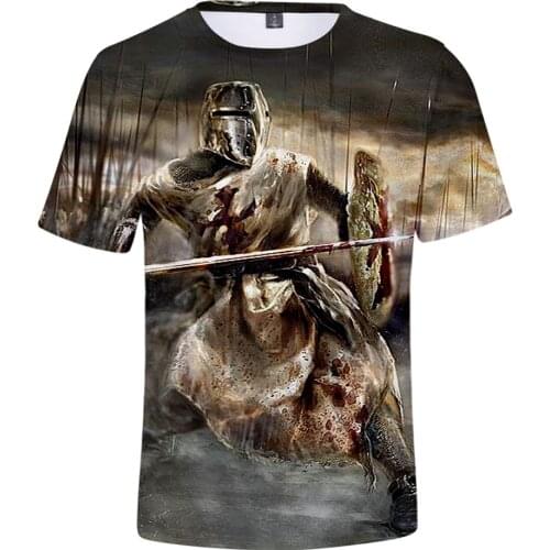 New Knights templar 3D T shirts Kids Boys Fashion Tshirt Cool Hip Hop Short Sleeve Tshirts Boys/girls Tees O-Neck Summer Coat