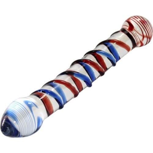 Double Ended Sex Glass Dildo Anal Gay Vagin G-spot Stimulate Adult Product