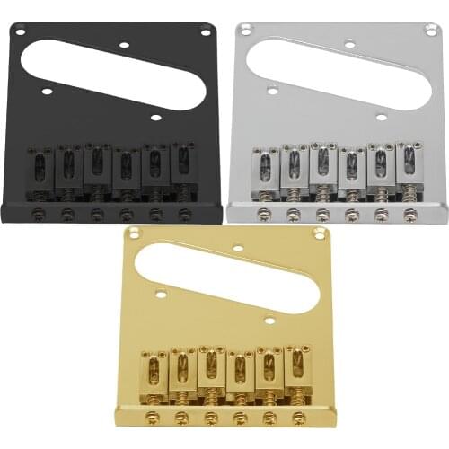 FLEOR Zinc Alloy 6-Saddle TL Guitar Bridge for Electric Guitar Parts, Gold/Black/Chrome Colors Option