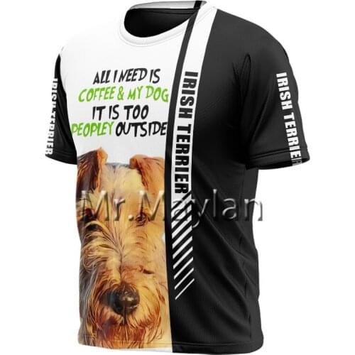Cute Irish Terrier Tshirt 3D Printed T shirt Men/Women Summer T-shirt Short sleeve Tee Shirt Homme Casual Streetwear Tops JP022