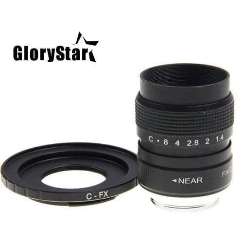 GloryStar 25mm F1.4 CCTV TV Movie lens+C Mount to Fuji Fujifilm X-A2 X-A1 X-T1 X-T2 X-T10 X-E1 X-E2 X-1M X-Pro1 X-Pro2 X-MOUNT