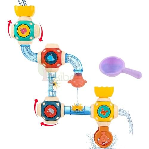 Bath Toys Pipeline Water Spray Shower Game Shark Crab Octopus Bath Baby Toy for Children Swim Bathroom Bathing Shower Kids Toy