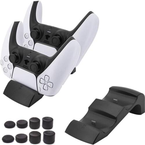 For PS5 Playstation 5 Controller Dual Charging Dock Charger Station Stand Base Power Supply LED Indicator 5V 2A Game Accessories
