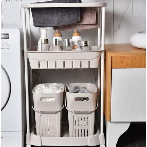 Laundry basket, laundry, dirty clothes, storage basket, floor, household bathroom, bathroom storage rack, rack