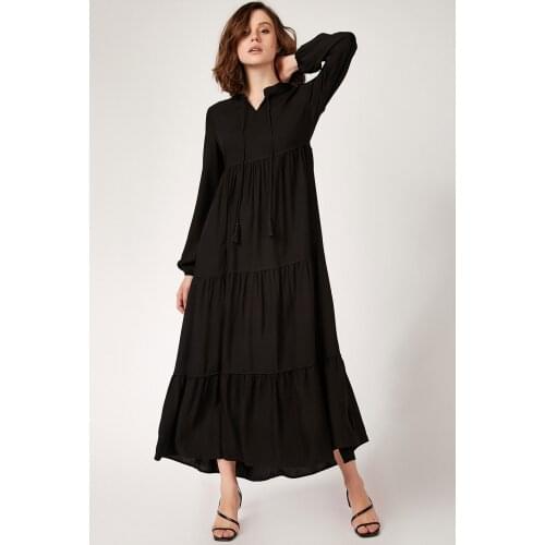 Bigdart 1627 Collar Laced Hijab Dress