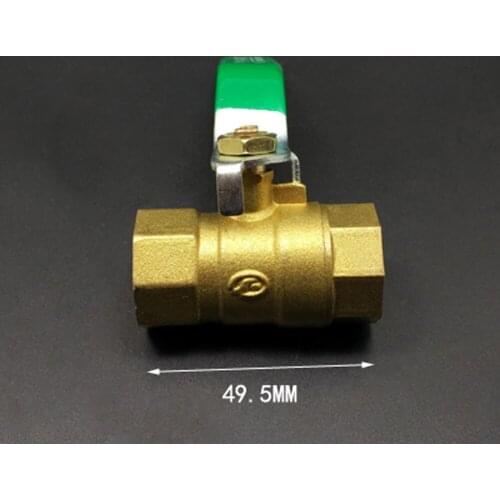 Turmeric DN15 1/2" BSP Female Mid-Small-Body Brass Ball Valve Water Gas With Green Handle