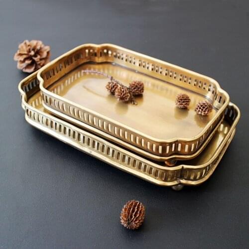 Tray Pure Copper Luxury Storage Tray European French Home Accessories Decorative Plate
