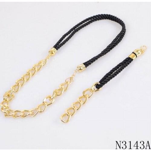 Fashion Simple Gold Color Chain String Women Necklace Bracelet Set