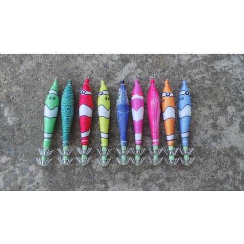 MR OCTOPUS MR OCTOPUS20pcs Squid Jigs Cuttlefish Lure squid hook,fishing lure,glow in dark.many colour mixed,4# ,10.5cm,7g