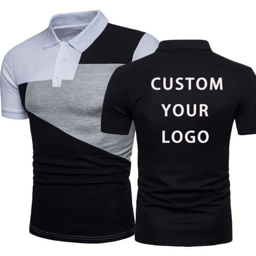 Men Short Sleeve Polo T Shirt Tops Fashion Collocation Crossborder Two Color Splicing Mens Casual T-Shirt Custom Your Logo