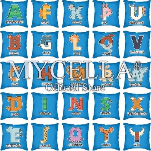 Letter Pillow Cover 45x45 cm Kinder Decoration Room English Alphabet pillowcases Pillow Case Cover Home Decorative kussensloop