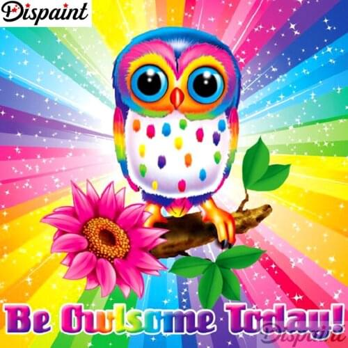 Dispaint Full Square/Round Drill 5D DIY Diamond Painting "Cartoon owl" Embroidery Cross Stitch 3D Home Decor A12400