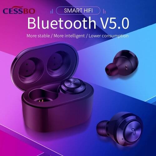 New TWS Bluetooth Headset 5.0 Binaural Stereo In-ear Mini Wireless Headset Portable Dust Waterproof With Charging Compartment