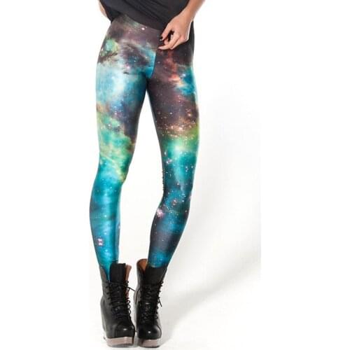 New summer and autumn Slim Leggins Sexy Women Polyester Spandex Leggings Fitness Workout Trousers 3D Print galaxy Pants