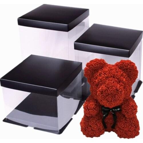 2019 Valentines Gift Box for Rose Bears Ribbon Birthday Gifts Wedding Decor