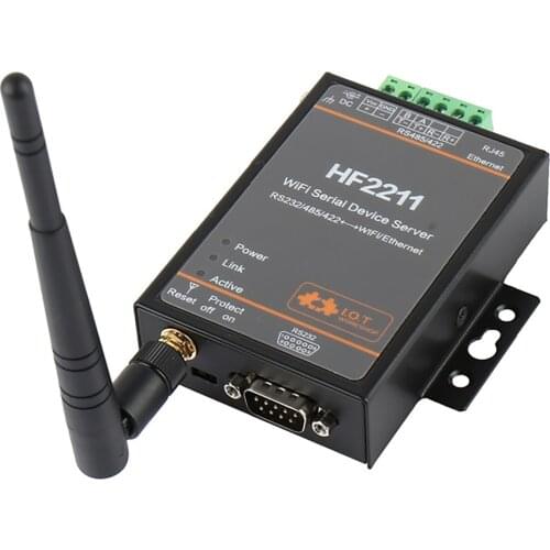 RS232/RS485/RS422 to WiFi/Ethernet Converter Industrial WiFi Serial Device Server Network Module Support TCP IP Telnet Modbus