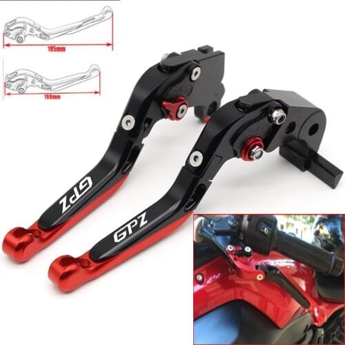 Motorcycle CNC Adjustable Foldable brake Clutch Levers for Kawasaki GPZ500S 1990 1991 1992-2007 2008 2009 with Logo(GPZ500S)