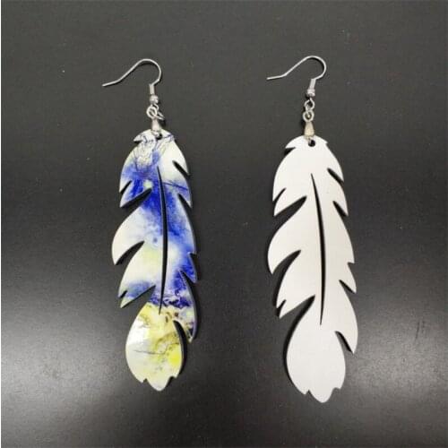10 Pairs/Lot Blank MDF Board Sublimation Printing Earrings DIY Jewelry Accessory For Heat transfer earring
