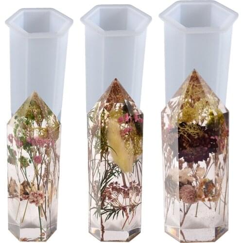 Hexagonal Cone Crystal Epoxy Resin Mold For Handmade DIY Home Decoration Crafts Silicone Mold Jewelry Accessories Making