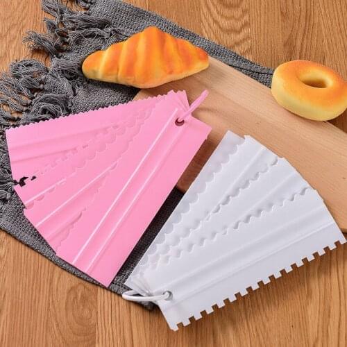 4Pcs/Set Cream Scraper Plastic Lengthened Butter Spatula Pastry Cake Decorating Tools Kitchen Baking Accessories