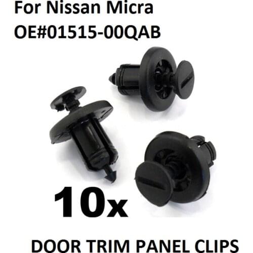 X10 OE # 01515-00QAB Plastic Trim Clips- Bumpers, Engine Shields, Linings. Fit K12 For Nissan Micra New