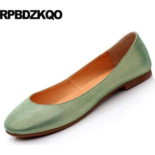 Green Round Toe Latest Large Size Silver Designer Shoes China Flats Slip On Ladies Chinese Gold Driving Comfortable Women 2021