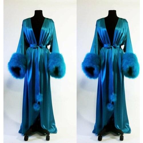 2021 Women Satin Kimono Long Robes Celebrity Dressing Gowns Wedding Bridal Sleepwear Bathrobe