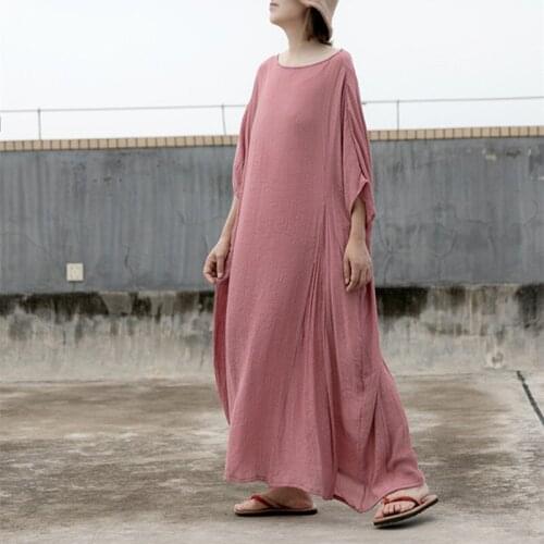 O-Neck Soft Cotton Silk Satin Dress Women 2021 Autumn Long Sleeve Collect Waist Long Maxi Dress Elegant Lady Vintage Dresses
