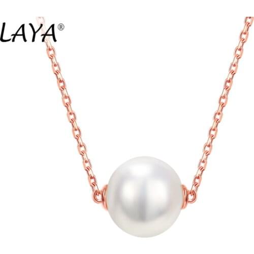 Laya 925 Sterling Silver Fashion Engagement Party High Quality Elegant Exquisite Natural Freshwater Pearl Necklace For Women
