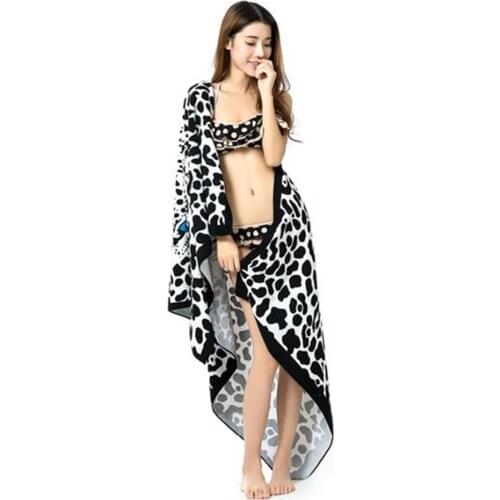 100*180cm Beach Towels leopard print Stripe Horse Dolphin Microfiber Bath Towel Bathroom Hotel Large For Adults Women