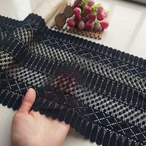 2meters/lot 8 styles Black Color Elastic Stretch Lace Trims DIY Skirt Hem For Clothing Accessories Dress Sewing Applique Costume