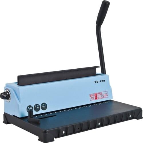 34 Square Hole Wire Binding Machine TD-130 Small Machine Big Capacity Books Binding Machine