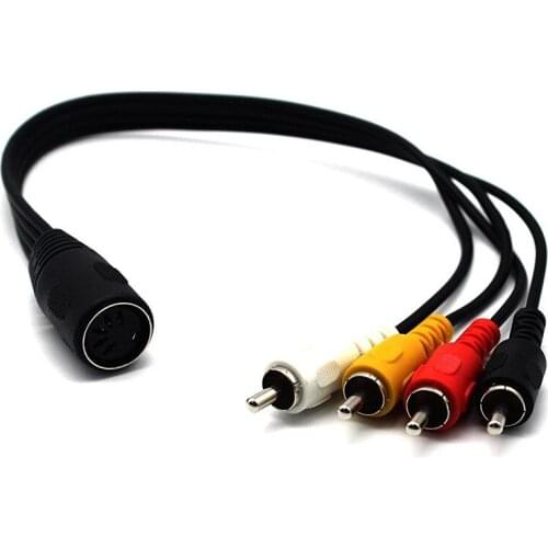 5pin DIN Female To 4RCA Male Lotus Vintage Audio Equipment Adapter Cable 4RCA Lotus Jack Audio 30cm