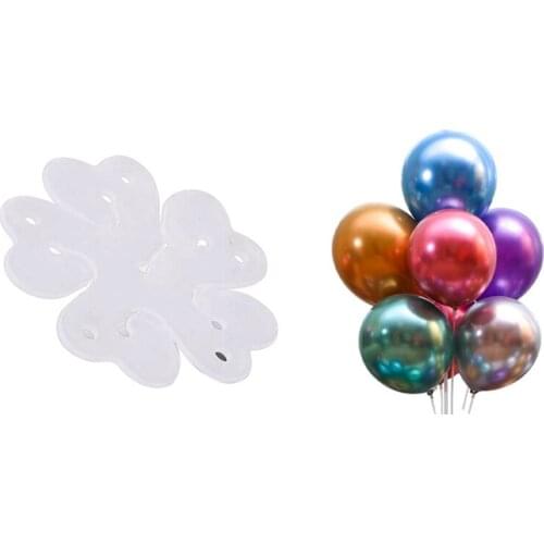 50 Pcs Portable Flower Shape Balloon Clips & 100 Pcs 10 Inch Metallic Color Latex Balloons
