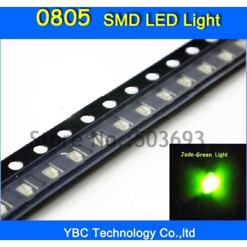 500pcs/lot 0805 SMD Ultra Bright Light Jade Green Color LED Diode