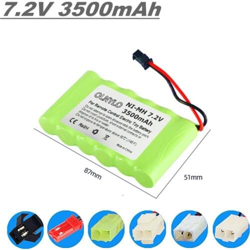 7.2v 3500mah AA NI-MH rechargeable battery For Remote control electric toy boat car truck 7.2 V 3500mah AA nimh battery