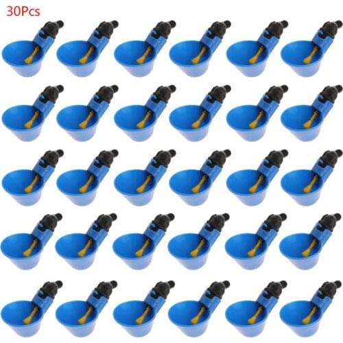 30 Pcs Automatic Poultry Water Drinker Chicken Hen Bird Plastic Drinking Cups Farm Livestock Feeding Bowl Watering Supplies