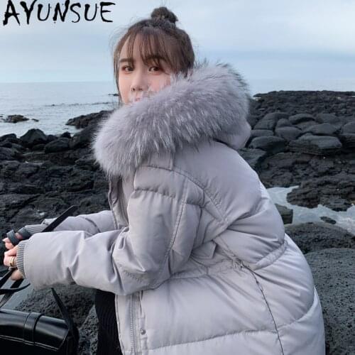 AYUNSUE Woman Parkas Winter Womens Down Jacket Hooded Thicken Big Fur Collar Coat Women Coats and Jackets Women Clothes 2020