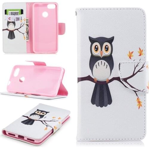 Colored Drawing PU Leather Cases for Huawei P9 Lite Mini Y6 Pro(2017) Kickstand Flip Mobile Phone Cases with Wallet Card Holders