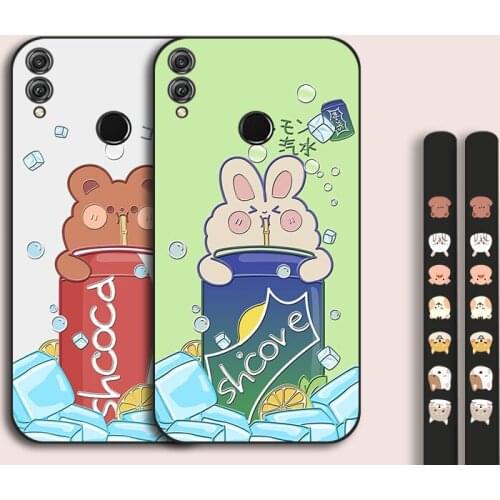 Lovely Coke Bear Case For Huawei Honor 8 Pro 9 Lite V10 Cartoon Silicone TPU Coxer For Huawei Honor 7C 7A 8A 8S 8C 8X Max