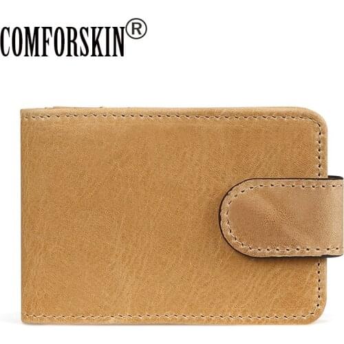 COMFORSKIN 100% Genuine Leather Unisex Credit Card Holders Vintage Universal ID Card Case With 16 Page Card Slots Card Wallet