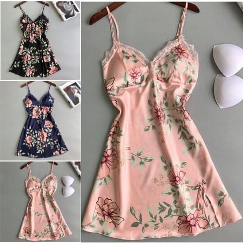 Sensual Lingerie Woman Sex Shop Print Lace Sling Ice Silk Hollow Sexy Lingerie With Sling Nightdress Set сексуальное белье