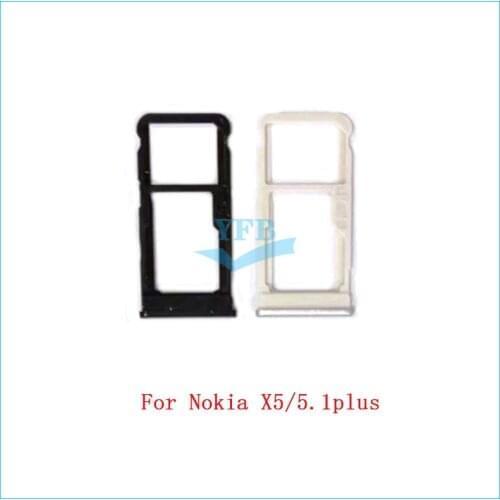 For Nokia X5 5.1 Plus Sim Cards Adapters Holder Tray Card Slot Replacement Parts