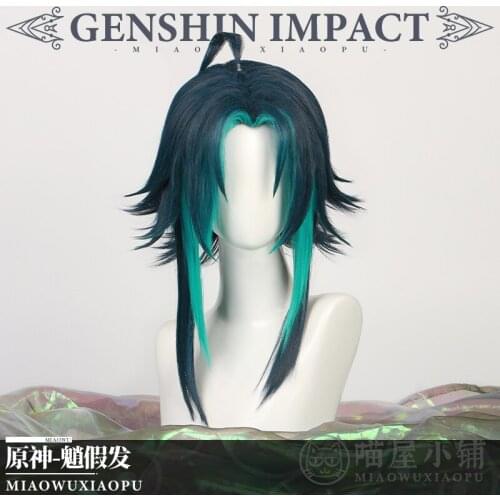 Genshin Impact Cosplay Xiao Wig Cosplay Custom Long Hair Accessories Prop Man Stock