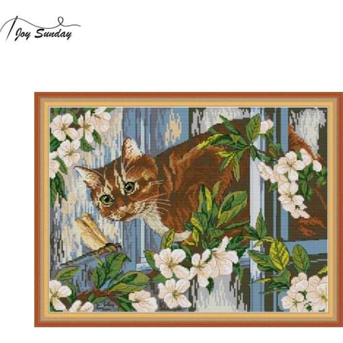 Joy Sunday DMC Cross Stitch Kits Embroidery Needlework Sets 11CT 14CT Aida Fabric Counted Canvas Cross Stitch Threads Home Decor
