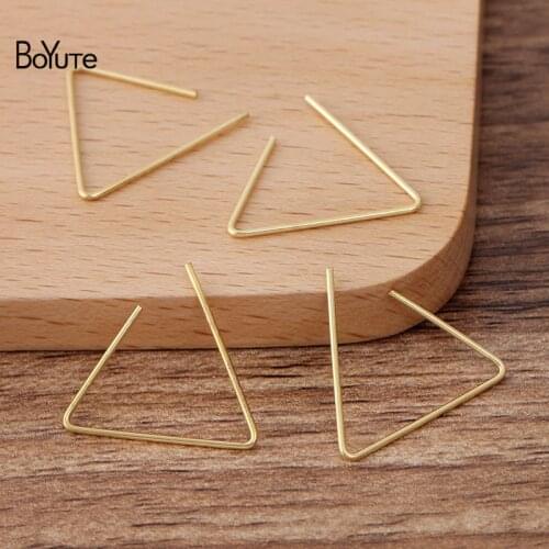 BoYuTe (200 Pieces/Lot) 0.8*21MM Metal Brass Open Triangle Shaped Wire Materials Hand Made Diy Jewelry Accessories Parts