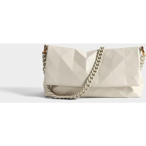Fashion Folding Design Envelope Bag Womens Acrylic Chain Shoulder Bag Pu Material Mobile Phone Bag Shoulder Crossbody Bags
