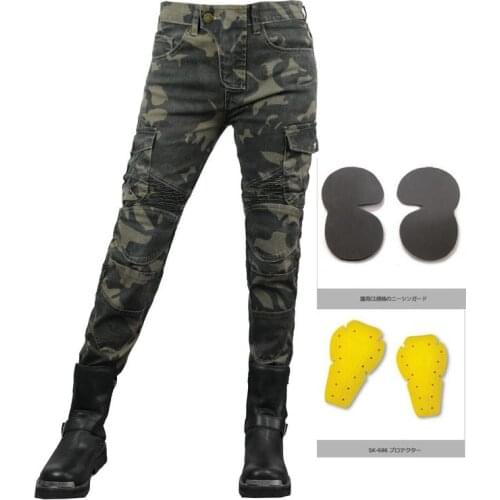 Fashion New Products Womens Camouflage Stretch Motorcycle Jeans Motorcycle Racing Cycling Pants Fall-resistant Casual Pants
